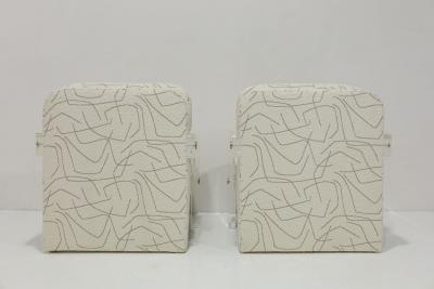 Vladimir Kagan Vladimir Kagan Lucite Leg Lounge Chairs in Elitis Boucle