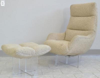 Vladimir Kagan Vladimir Kagan Lucite Lounge Chair and Ottoman