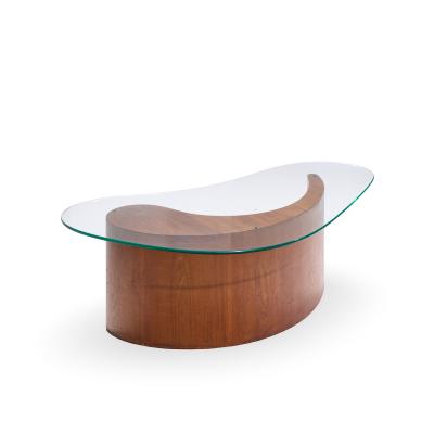 Vladimir Kagan Vladimir Kagan Mid Century Apostrophe Comma Walnut and Glass Coffee Table