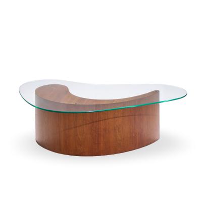 Vladimir Kagan Vladimir Kagan Mid Century Apostrophe Comma Walnut and Glass Coffee Table