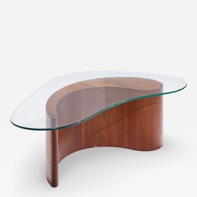 Vladimir Kagan Vladimir Kagan Mid Century Apostrophe Comma Walnut and Glass Coffee Table