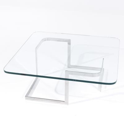 Vladimir Kagan Vladimir Kagan Mid Century Steel and Glass Infinity Coffee Table