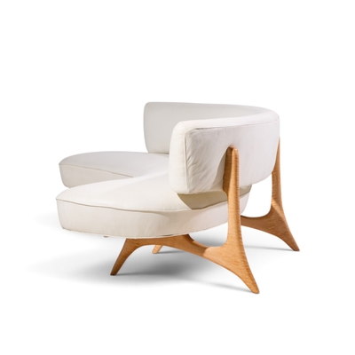 Vladimir Kagan Vladimir Kagan Mid Century Tiger Maple Floating Curve Sofa