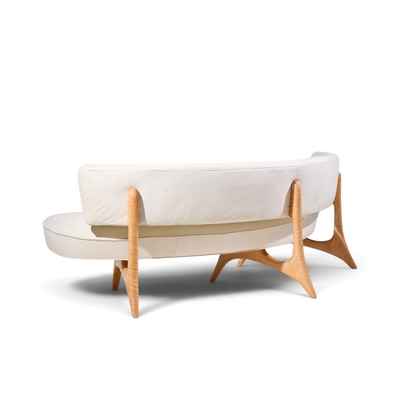Vladimir Kagan Vladimir Kagan Mid Century Tiger Maple Floating Curve Sofa