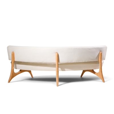 Vladimir Kagan Vladimir Kagan Mid Century Tiger Maple Floating Curve Sofa