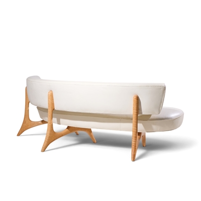 Vladimir Kagan Vladimir Kagan Mid Century Tiger Maple Floating Curve Sofa