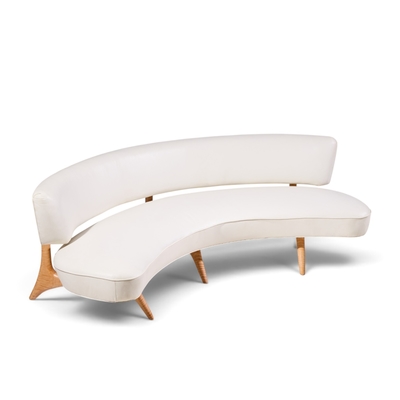 Vladimir Kagan Vladimir Kagan Mid Century Tiger Maple Floating Curve Sofa