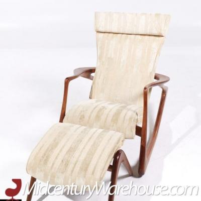 Vladimir Kagan Vladimir Kagan Mid Century Two Position Contour Walnut Rocking Chair and Ottoman