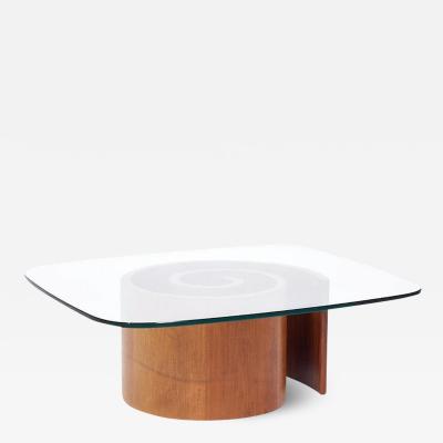 Vladimir Kagan Vladimir Kagan Mid Century Walnut Snail Coffee Table