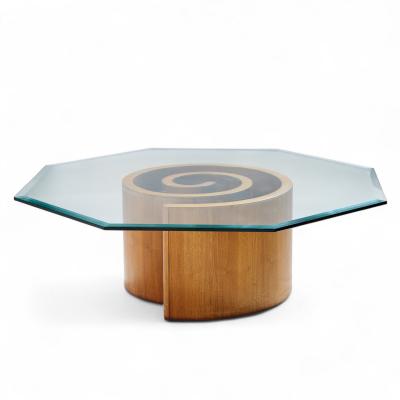 Vladimir Kagan Vladimir Kagan Mid Century Walnut Snail Coffee Table