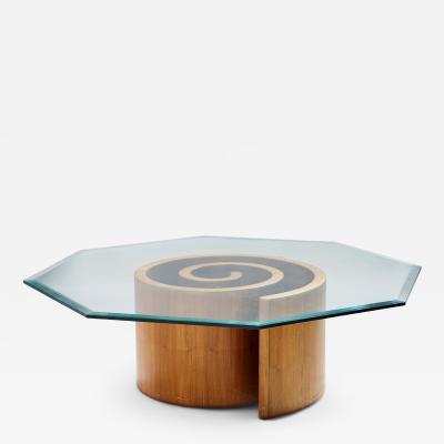 Vladimir Kagan Vladimir Kagan Mid Century Walnut Snail Coffee Table
