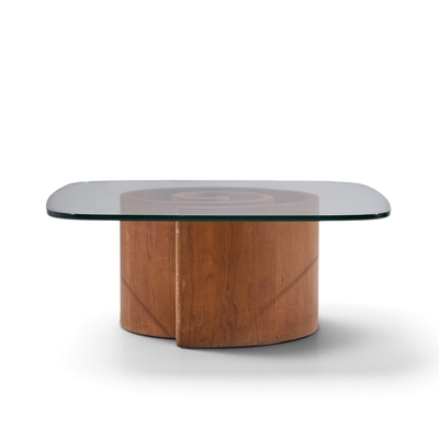 Vladimir Kagan Vladimir Kagan Mid Century Walnut Snail Coffee Table