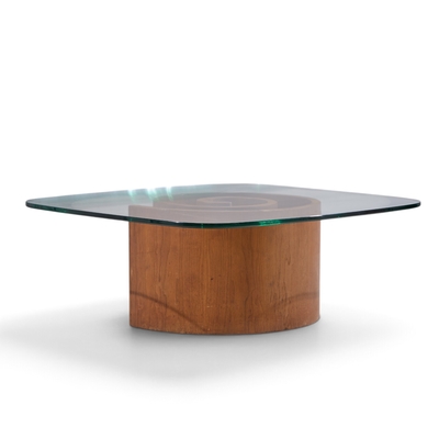 Vladimir Kagan Vladimir Kagan Mid Century Walnut Snail Coffee Table