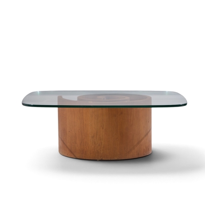 Vladimir Kagan Vladimir Kagan Mid Century Walnut Snail Coffee Table
