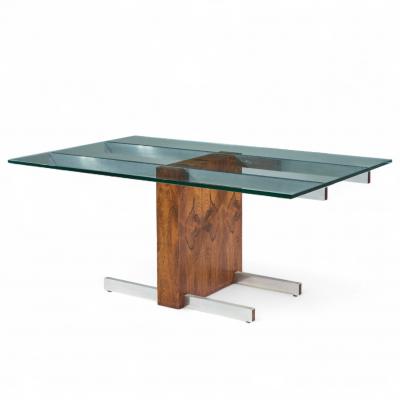 Vladimir Kagan Vladimir Kagan Model 6705 Cubist Rosewood Expanding Dining Table with 2 Leaves