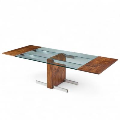Vladimir Kagan Vladimir Kagan Model 6705 Cubist Rosewood Expanding Dining Table with 2 Leaves
