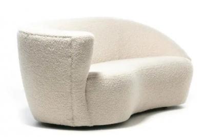 Vladimir Kagan Vladimir Kagan Nautilus Sofa in Ivory White Boucl by Directional c 1990