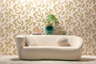 Vladimir Kagan Vladimir Kagan Nautilus Sofa in Ivory White Boucl by Directional c 1990