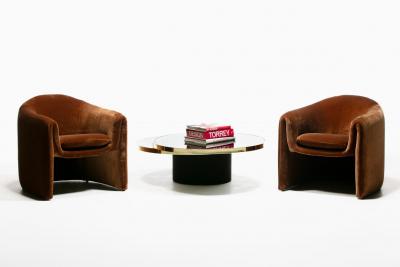 Vladimir Kagan Vladimir Kagan Sculptural Chairs for Preview in Caramel Velvet c 1980