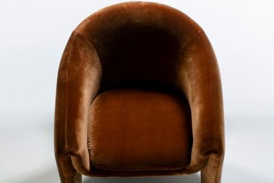 Vladimir Kagan Vladimir Kagan Sculptural Chairs for Preview in Caramel Velvet c 1980