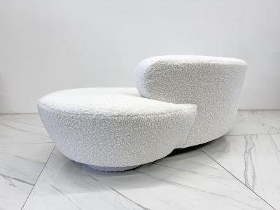 Vladimir Kagan Vladimir Kagan Serpentine Cloud Sofa for Directional in Heavy Ivory Boucle