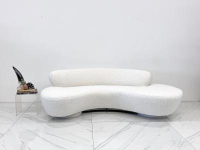 Vladimir Kagan Vladimir Kagan Serpentine Cloud Sofa for Directional in Heavy Ivory Boucle