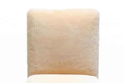 Vladimir Kagan Vladimir Kagan Set of 6 Brushed Aluminum Dining Chairs in New Beige Shearling