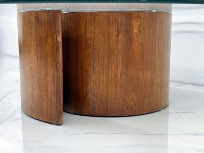 Vladimir Kagan Vladimir Kagan Snail Coffee Table Walnut Glass 1960s