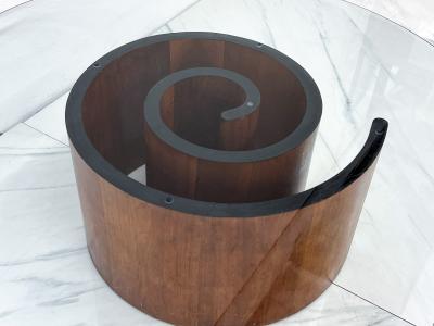 Vladimir Kagan Vladimir Kagan Snail Coffee Table Walnut Glass 1960s