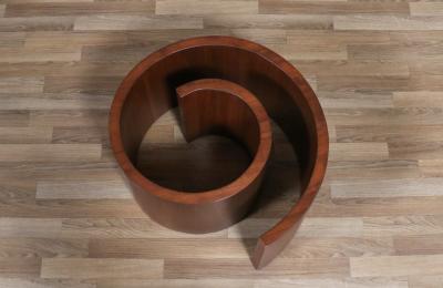 Vladimir Kagan Vladimir Kagan Snail Walnut Glass Coffee Table for Selig
