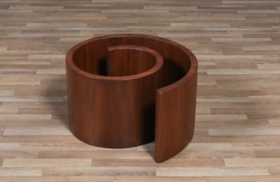 Vladimir Kagan Vladimir Kagan Snail Walnut Glass Coffee Table for Selig