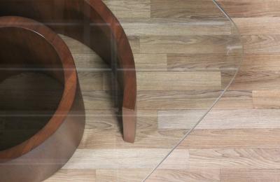 Vladimir Kagan Vladimir Kagan Snail Walnut Glass Coffee Table for Selig