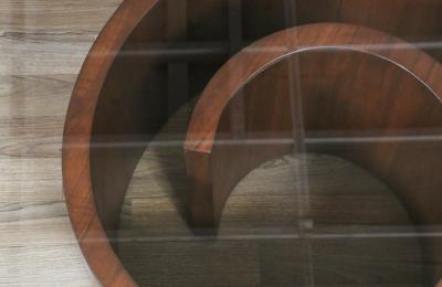 Vladimir Kagan Vladimir Kagan Snail Walnut Glass Coffee Table for Selig