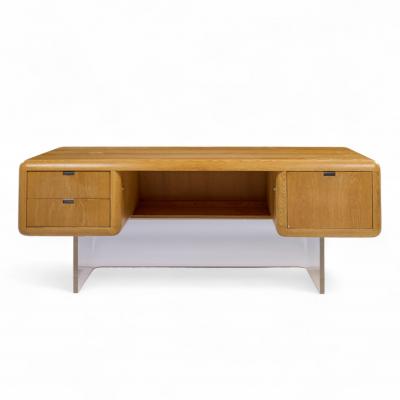 Vladimir Kagan Vladimir Kagan Style Gianni Walnut and Lucite Executive Desk