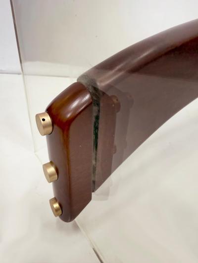 Vladimir Kagan Vladimir Kagan Style Kidney Shape lucite Walnut Coffee Table