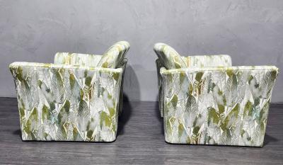 Vladimir Kagan Vladimir Kagan Style Lounge Chairs in French Upholstery