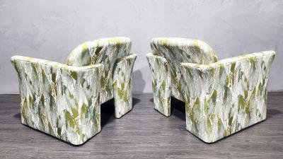 Vladimir Kagan Vladimir Kagan Style Lounge Chairs in French Upholstery