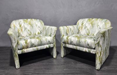 Vladimir Kagan Vladimir Kagan Style Lounge Chairs in French Upholstery