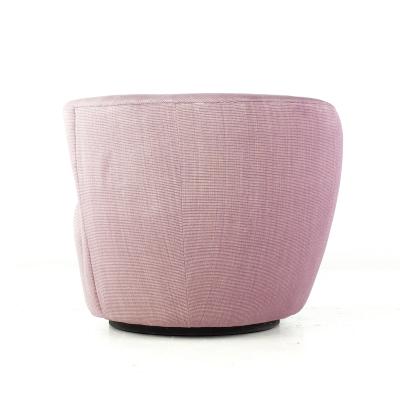 Vladimir Kagan Vladimir Kagan Style Mid Century Nautilus Purple Swivel Lounge Chairs Pair