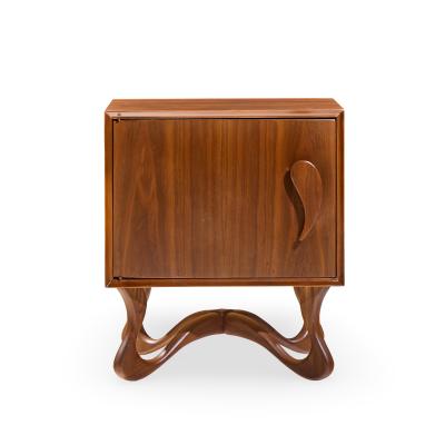 Vladimir Kagan Vladimir Kagan Style Mid Century Sculpted Walnut Nightstands Pair