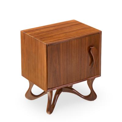 Vladimir Kagan Vladimir Kagan Style Mid Century Sculpted Walnut Nightstands Pair