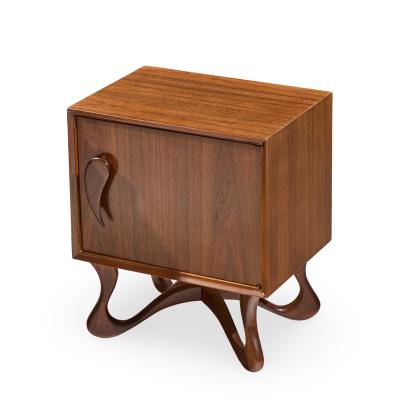 Vladimir Kagan Vladimir Kagan Style Mid Century Sculpted Walnut Nightstands Pair