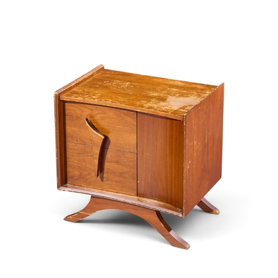 Vladimir Kagan Vladimir Kagan Style Mid Century Sculptural Walnut Nightstands Pair