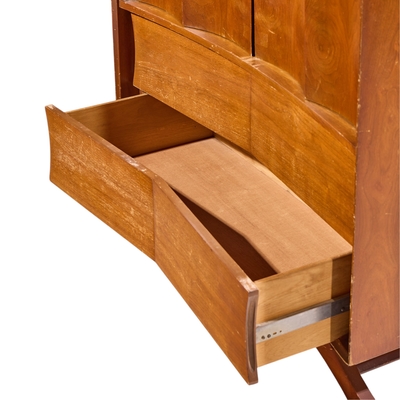 Vladimir Kagan Vladimir Kagan Style Mid Century Walnut Gentlemans Chest Highboy Dresser