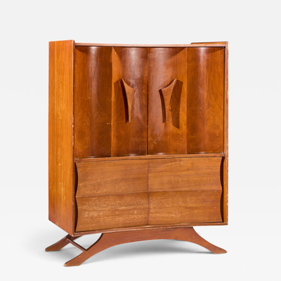 Vladimir Kagan Vladimir Kagan Style Mid Century Walnut Gentlemans Chest Highboy Dresser