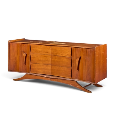 Vladimir Kagan Vladimir Kagan Style Mid Century Walnut Lowboy Dresser