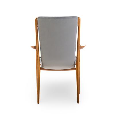 Vladimir Kagan Vladimir Kagan VK101 VK102 Sculpted Walnut and Leather Sling Chairs Set of 12