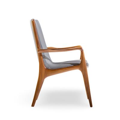 Vladimir Kagan Vladimir Kagan VK101 VK102 Sculpted Walnut and Leather Sling Chairs Set of 12