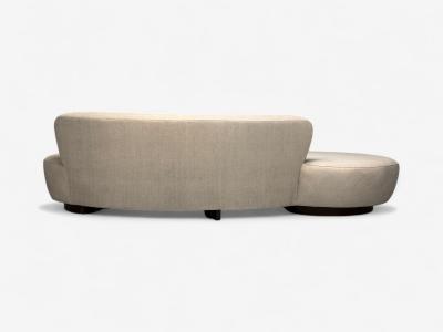 Vladimir Kagan Vladimir Kagan Walnut Fabric Monumental Serpentine Sofa USA 2000s