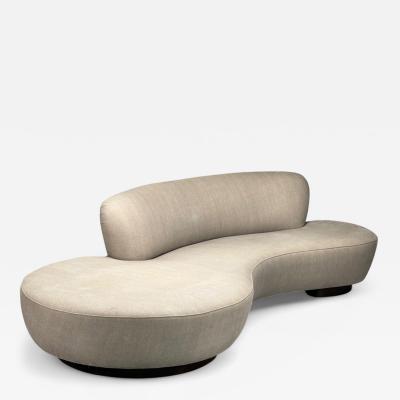 Vladimir Kagan Vladimir Kagan Walnut Fabric Monumental Serpentine Sofa USA 2000s